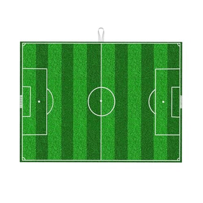 Soccer Field Dish Drying Mat for Kitchen Counter 18 x 24 inch Soccer Dish Drainer Rack Mats with Hanging Loop Football Dishes Drainer Pads Green Pitch Print Drying Pad for Cafe Bar Countertop - color: Dark Green