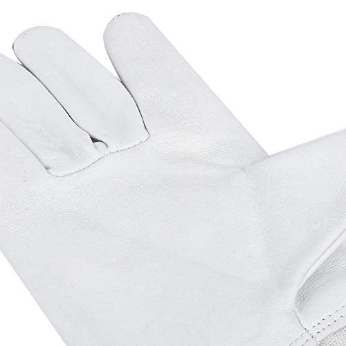 Anti Sting Breathable Bee Gloves, Long Sleeves Goatskin Canvas Gloves with Mesh Structure for Beekeeping Protection (XL)