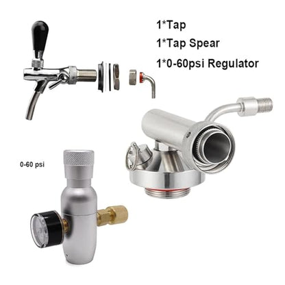 Home Brewing Mini Keg Dispenser GrowlerTap Spear Stainless Steel Beer Spear for 2L/3.6L/4L Mini Keg Bar Tools Easy to Install Brewing Accessories(Set) - color: Set