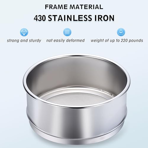 PATIKIL 8 Mesh(2.5mm) Lab Sieve, 3.9"(10cm) Diameter Sifting Screen 304 Stainless Steel Wire Cloth Fine Mesh Sieve for Industrial Laboratory Home Soil Sifter Dry Sift Screens Hash - size: 8 Mesh(2.5mm)/3.9"