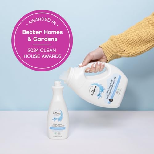 AspenClean | Dish Soap & Refill | Unscented | Liquid Dishwashing Detergent Soap | Non - Toxic | 100% Natural | EWG Verified | 64 fl oz - Refills Over 3.5 Standard Soap Bottles