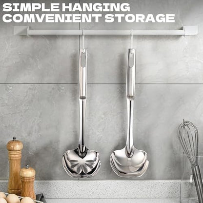 Soup Ladle Stainless Steel,12"Metal Soup Spoon with Heat-Proof Handle Comfortable Grip,Durable and Sustainable,Cooking Spoon for Kitchen
