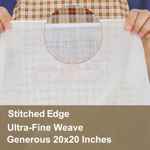 Cheesecloth 6-Pack 20x20 Inch – Organic Grade 100 Cotton, Reusable Hemmed Cheesecloth for Baking, Straining, Nut Milk & More - size: 20*20Inch 6PCS