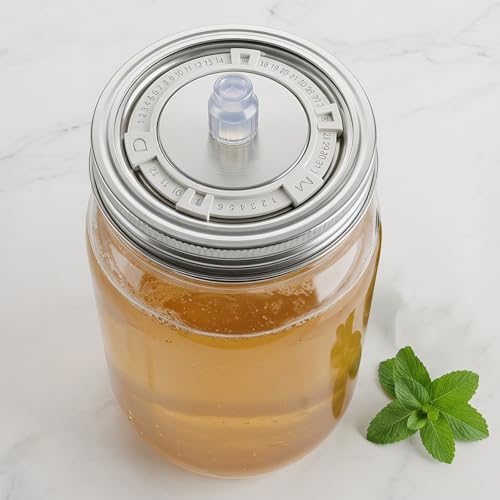 Mason Jar Fermentation Lid - 3.54" Waterless Airlock for Pickles, Kimchi, and Fermented Food - Wide Mouth Mason Jar Lid Replacement