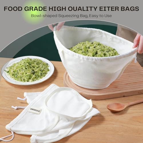 Organic Cotton Cheesecloth Bags, Reusable Nut Milk Bag, 100% Cotton Fine Mesh Strainer Bag for Cooking, Baking, Juicing, Cheese Making (Large-6 Pack) - size: Large-6 Pack