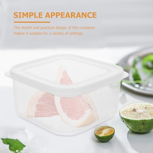 Ipetboom Refrigerator Cheese Preservation Box with Lid Stackable Food Storage Container for Fruit Bread Snacks and Salad Space-saving Fresh-keeping Box for Kitchen Camping and Picnic Use