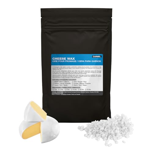 Carmel Cheese Wax, White (1 lb), Food-Grade Wax Beads to Protect Cheese
