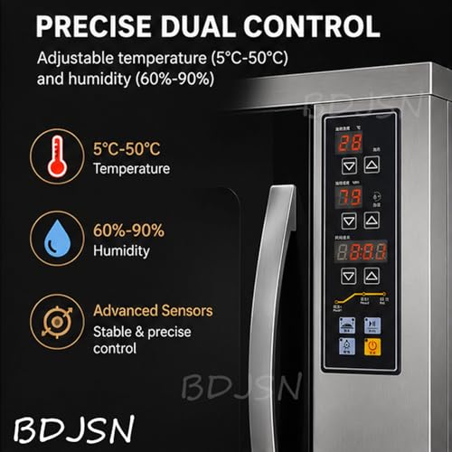 120L Electric Dough Proofing Box, 5-50°C & 60-90% RH Control, 360° Hot Air Circulation, LED Touch Panel, Stainless Steel Fermentation Machine for Bread, Pizza, Sourdough, Yogurt & Natto