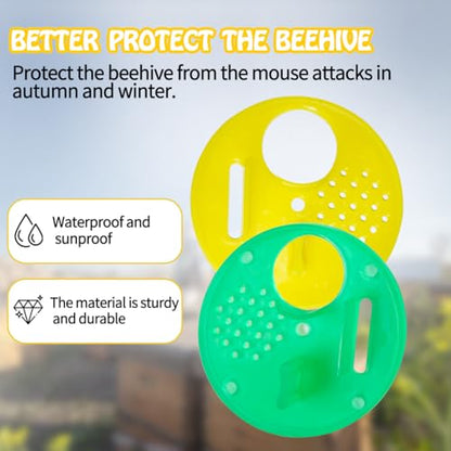 Yahpetes 15 Pcs Bee Nest Door Beekeeping Tools 2.68'' Bee Round Beehives Vents Plastic Vents Bee Hive Nuc Box Entrance Gate Beekeeping Tool (Bee Nest Door)