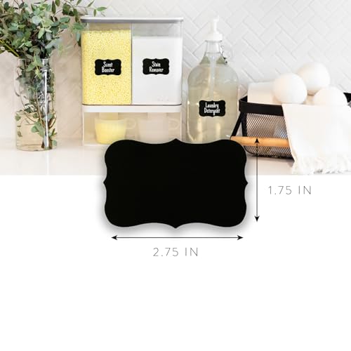 200 Chalkboard Labels for Containers - Waterproof Black Jar Labels with Chalk Markers, Reusable Chalk Stickers Kitchen Pantry Containers and Storage Bin Organization - style: Wavy Shape - 200pcs