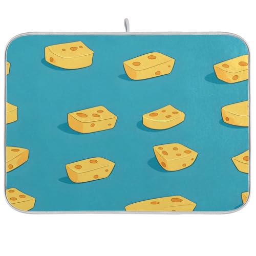 Cheese Dish Drying Mat Absorbent Heat Resistant Reversible Dish Draining Mat for Kitchen Countertops Sinks, 16 x 18 Inch - size: 16 x 18 Inch