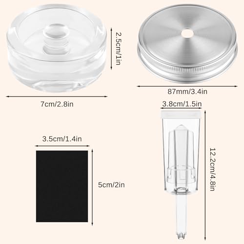 MEEZY 2 Set Fermentation Kit, Fermentation Lids Glass Weights and Airlocks Compatible with 86MM Wide Mouth Mason Jars for Making and Storing Sauerkraut Vegetables