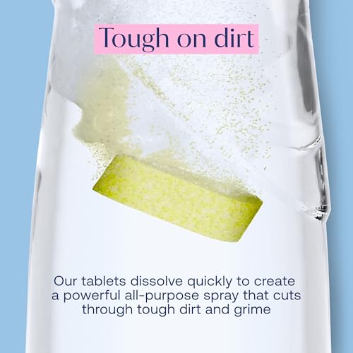 Fab Tab Multi Purpose Cleaner Cleaning Tablets, Eco-Concious Refillable Glass Bottle System with Boutique Hotel Scent, Safe For Family and Pets - Chemical-Free, Plastic-Free - 3 Count