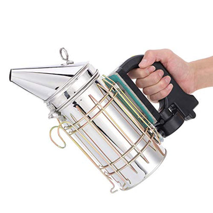 Stainless Steel Electric Beehive Smoker with Handle, 5V Power Supply, Professional Beekeeping Equipment