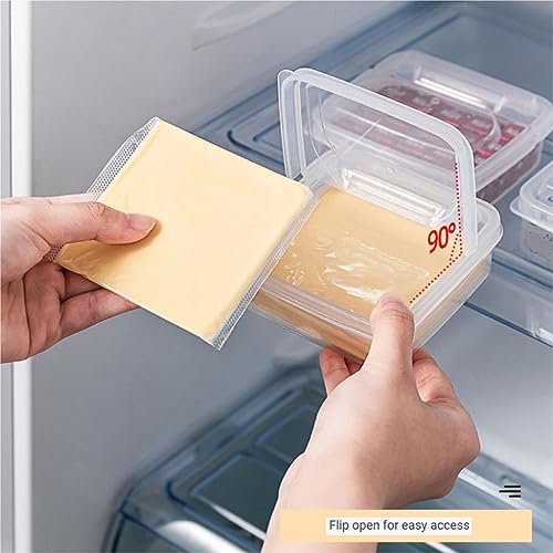 Food Storage Container Flip Cheese Storage Box Refrigerator Fruit Fresh-Keeping Box Butter Packing Box Storage Fresh-Keeping Box Kitchen Refrigerator Food Organizer - size: F