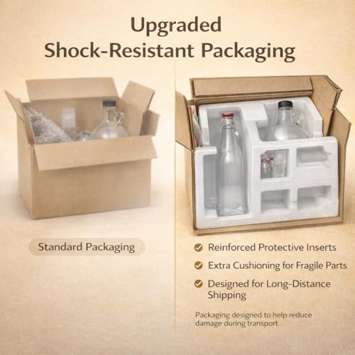 Mead Making Kit for Beginners,1 Gallon Glass Carboy Fermentation Set | Includes Airlock, Hydrometer, Auto Siphon & 4 Bottles, Easy Home Brewing Starter Kit for Mead, Wine & Fruit Wine