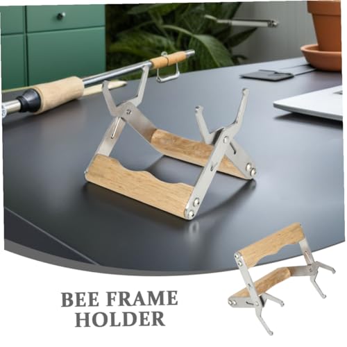Beaupretty 3pcs Beehive Frame Holder with Wooden Handle and Stainless Steel Construction, Versatile Beekeeping Frame Lifter Tool for Honey Harvesting and Easy Operation, for Beekeepers