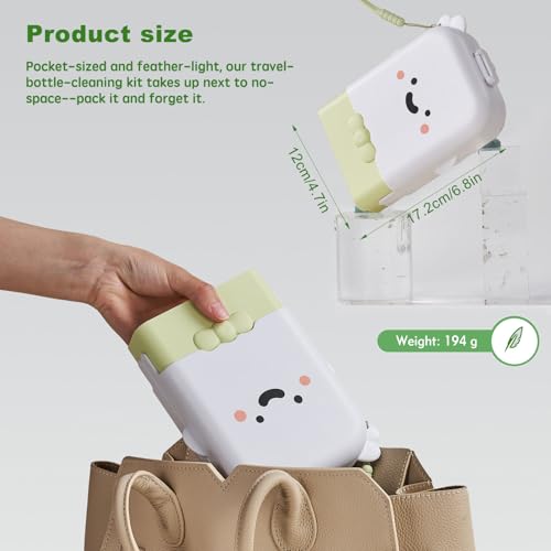 Baby Bottle Brush Set - Baby Bottle Cleaner Kit with Nipple Brush, Silicone Bottle Brush, Straw Cleaner Brush, Soap Dispenser, Bottle Drying Rack - 7 in 1 Bottle Cleaning Tool Set for Home and Travel - size: Large