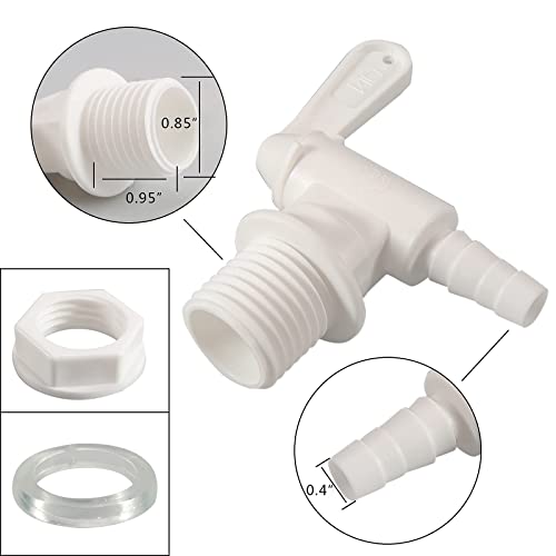 Botting Bucket Spigot 1'' Beer Brew Spout Tap Plastic Bucket Spigot Valve for Home Brewing Wine Making 3 Pack - size: 3 PACK
