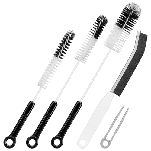 Bottle Cleaning Brush Set - Long-Handled Flexible Brush Head, with Bottle Neck Thread Gap Brush, for Cleaning Narrow Neck Water, Beer, Wine, Baby Bottles, Pipes, Tubes, Hoses, and Flasks