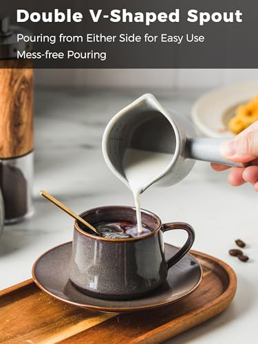 Espresso Cups Ceramic, Espresso Measuring Cups with Dual Measurement Scale, Expresso Shots Cup with Handle, Espresso Accessories, 3 Oz/ 90 Ml, Blue - color: Blue