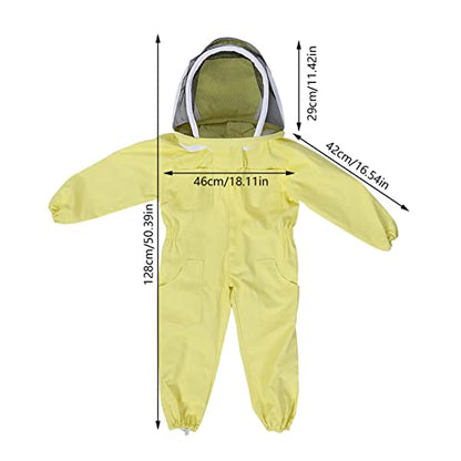 LICAEVEY Kids Beekeeping Suit, Protective Jumpsuit with Cotton Breathable Hat, Beekeeper Outfit for Farm Visitor, Soft Washable Gear, Beginner Suit for Role Play (M)