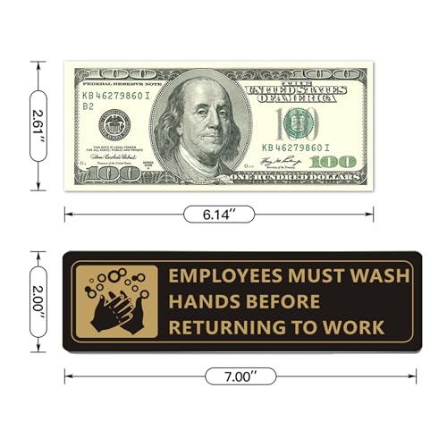 (4 PACK) Wash Rinse Sanitize Sink Labels Signs Stickers with Employees Must Wash Hands Sign, Self-adhesive Waterproof Aluminum Metal Sign for Restaurant Kitchen Sinks (Black/Gold, 7" x 2") - color: Black/Gold, size: 7" x 2"