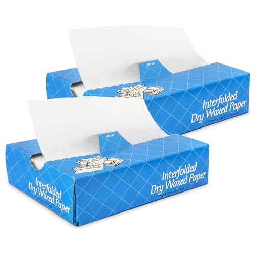 Fit Meal Prep 1000 Sheets 10 x 10.75” Dry Wax Paper Sheets for Food, Greaseproof Sandwich Wrapping, Interfolded Deli Wax Paper for Fries, Burgers, Food Basket, Made in USA - size: 10 x 10.75"