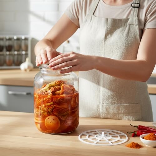5pcs Fermenting Jar Mesh Presser, Wide Mouth Pickle Can Press Mesh Plate Fermenting Presser Practical Weights for Canning, Pickling, and Fermentation