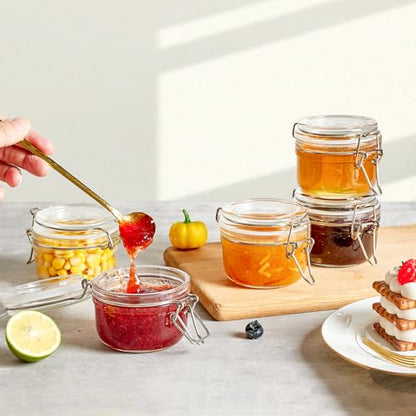 ComSaf Small Mason Glass Jars with Airtight Lids 4 oz 6 Pack Pantry | Herbs honey jam, Spice rack cabinet organization, Kitchen storage, Salt pepper chili, Wedding favors - size: 4oz*6