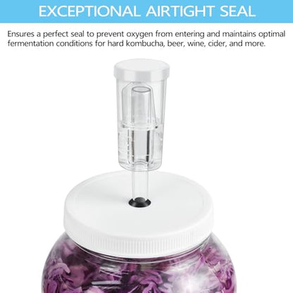Artcome 10 PC Airtight 1 Gallon Fermentation Lid with Airlock - Transform Gallon Jar Into a Fermenter - Perfect for Pickles, Hard Kombucha, Beer, Wine, Cider - Gallon Lid with Econolock Airlock - size: 2 airlocks + lids