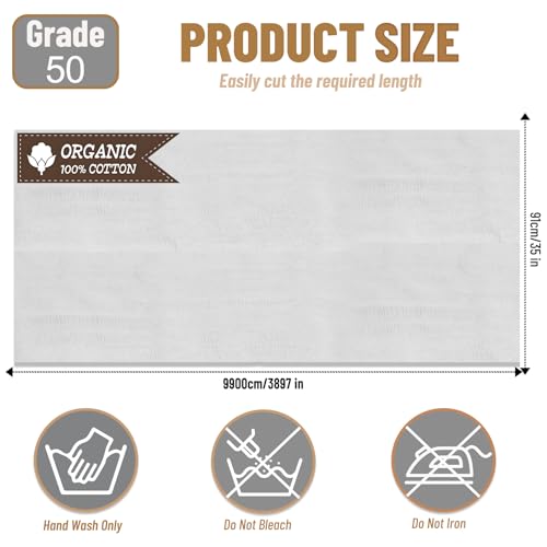 1 Roll Grade 50 Cheesecloth for Straining, 70 Yard 100% Cotton Fabric Reusable Cheese Cloth, Bleached Cheese Cloth Table Runner for Straining, Wedding, Decoration, Polishing - size: Grade 50 70 Yard