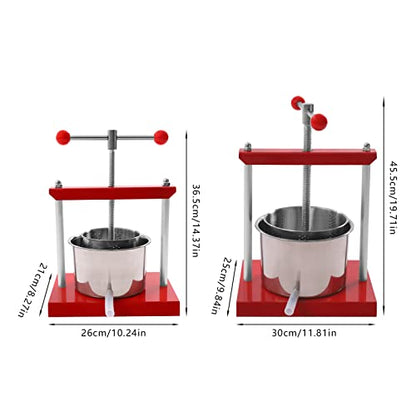 Durable 3L/6L Stainless Steel Cheese Tincture Herb Fruit Wine Manual Press for Making Wine or Juice from Honey (3L+6L) - size: 3L+6L
