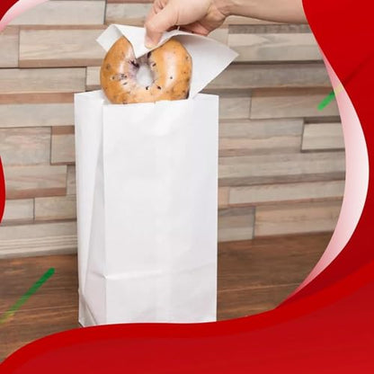 Concession Essentials- 4 lb White Paper Bags – Food Service Paper Bags for Bakery, Candy, Snacks & Takeout – Durable Kraft Paper Bags for Food Packaging – Case of 1,200 - size: Pack of 1,200 Count