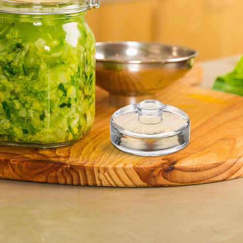 PRETYZOOM 3Pcs Fermentation Weights for Wide Mouth Jars Glass Fermenting Weights with Short Handle for Pickling and Food Storage Heavy Duty Kitchen Weights for Optimal Fermentation