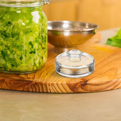 PRETYZOOM 3Pcs Fermentation Weights for Wide Mouth Jars Glass Fermenting Weights with Short Handle for Pickling and Food Storage Heavy Duty Kitchen Weights for Optimal Fermentation