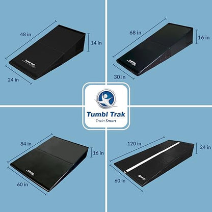 Tumbl Trak Folding Incline Mat - color: Black, size: 30 in x 68 in x 16 in