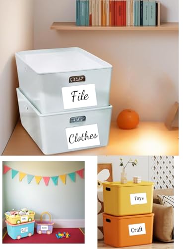 Blank Waterproof Removable Labels for Freezer Storage containers, Labels forJars,Date Label Food Storage Stickers, Waterproof Oil Resistant Easy Clean Leaves no Residue 500Total Per Roll