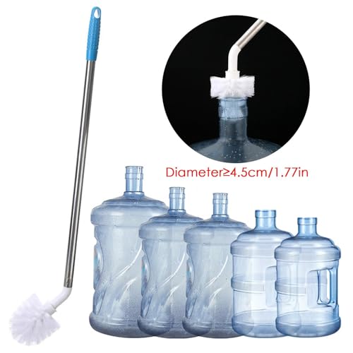 Bottle Brush for 5 Gallon Jug, L Shaped 5 Gallon wat-er jug Cleaner, 24 Inch Length Cleaning Brush, Replaceable Brush Head, Carboy Brush for Family Bottles