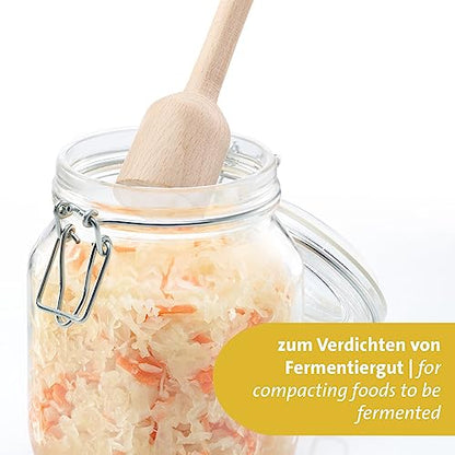 Westmark Potato & Herb Masher - Heavy Duty Hand Masher Ideal for Potatoes, Sauerkraut and Fermenting Proofing, Effortless Application - Beech Wood - size: Länge: 29,5 cm