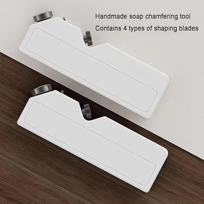 Handmade Soap Trimmer, Cold Soap Edger Beveler Planer with 4 Styling Knives: 45° Angle/Small R/Inner Arc/Large R Chamfering, for Square/Round Cold Soap Candle Making