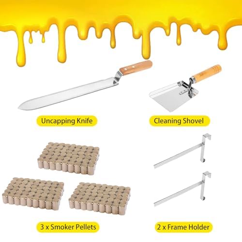 Beekeeping Supplies - 30Pcs Beehive Starter Kit, Bee Keeping Supplies-All Beekeeping Tools and Equipment, Bee Smoker Kit for Beekeeping for Beginners and Professionals (30Pcs Beekeeping Supplies Kit)
