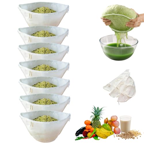 Organic Cotton Cheesecloth Bags, Reusable Nut Milk Bag, 100% Cotton Fine Mesh Strainer Bag for Cooking, Baking, Juicing, Cheese Making (Large-6 Pack) - size: Large-6 Pack
