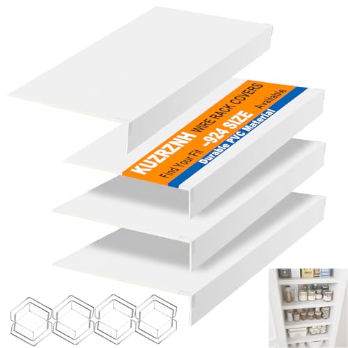 Wire Shelf Covers Set of 4, 21x12x3 in, Durable PVC Shelf Cover for Wire Shelving Pantry, Kitchen Faux Wood Rack Covers, Moisture-Resistant & Easy-to-Clean Organizer Liners, White - color: #1 White, size: 21x12x3 in
