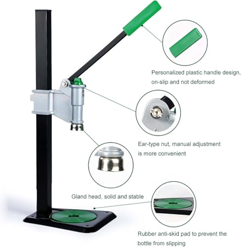 Manual Beer Bottle Capping Machine, Bench Bottle Capper, Multi-Purpose Bottle Cap Sealing Capper Tool, Capping Machine, 10pcs/min