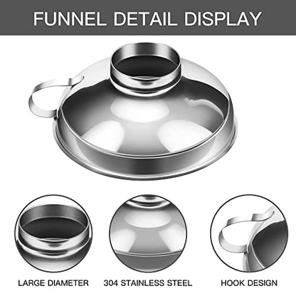 2 PCS Canning Funnel for Wide and Regular Jars, Wide Mouth Funnel Stainless Steel Funnels for Kitchen Use, Metal Funnels Set for Transferring Liquid Power Jam Grains Dry and Wet Ingredients - color: 2PCS-5.7in&4.1in