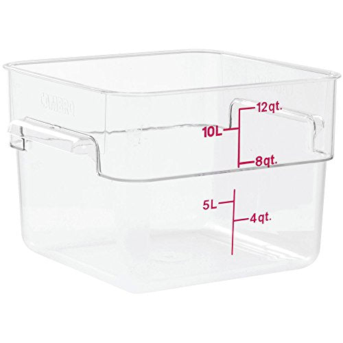 Cambro 12SFSCW135 Camwear Polycarbonate Square Food Storage container, 12 Quart - size: 12 QT