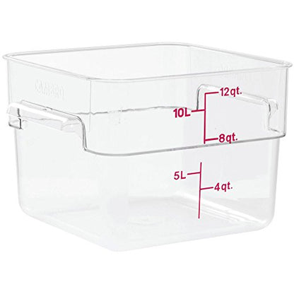 Cambro 12SFSCW135 Camwear Polycarbonate Square Food Storage container, 12 Quart - size: 12 QT