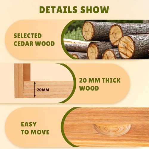 8-Frame Bee Hive Complete Beehive Kit Beeswax Coated Beehive Include Frames and Foundation Sheets for All Beekeeping Levels (2 Deep & 2 Medium Bee Boxes) - size: 4 layer