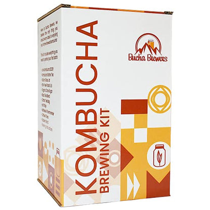 Deluxe Kombucha Starter Kit with Kombucha SCOBY & Starter Tea, Full Kombucha Kit with Bottles Swing Top Glass Bottles Kombucha Brewing Kit + 6 Bottles to Flavor Kombucha (Amber Bottles) - color: Amber